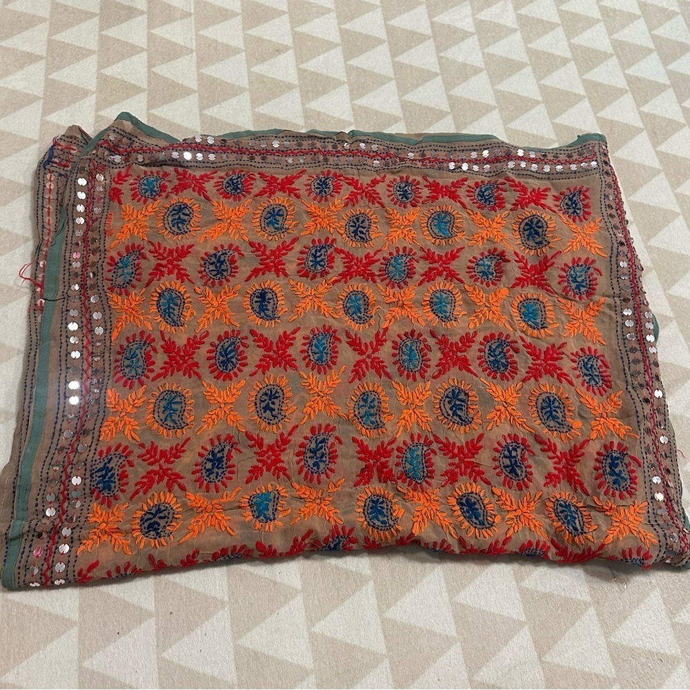 Handmade embroidered dupatta